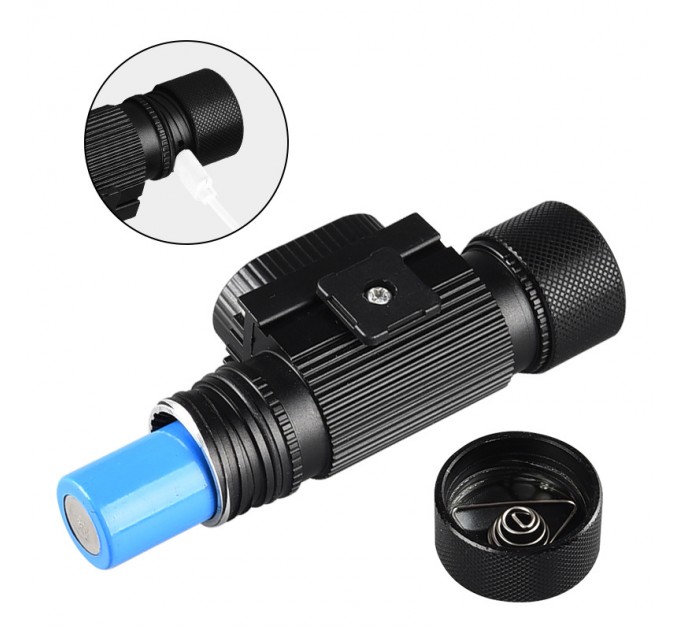 Фонарь налобный XQ-210-2T6, 1x18650, ЗУ microUSB