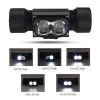 Фонарь налобный XQ-210-2T6, 1x18650, ЗУ microUSB