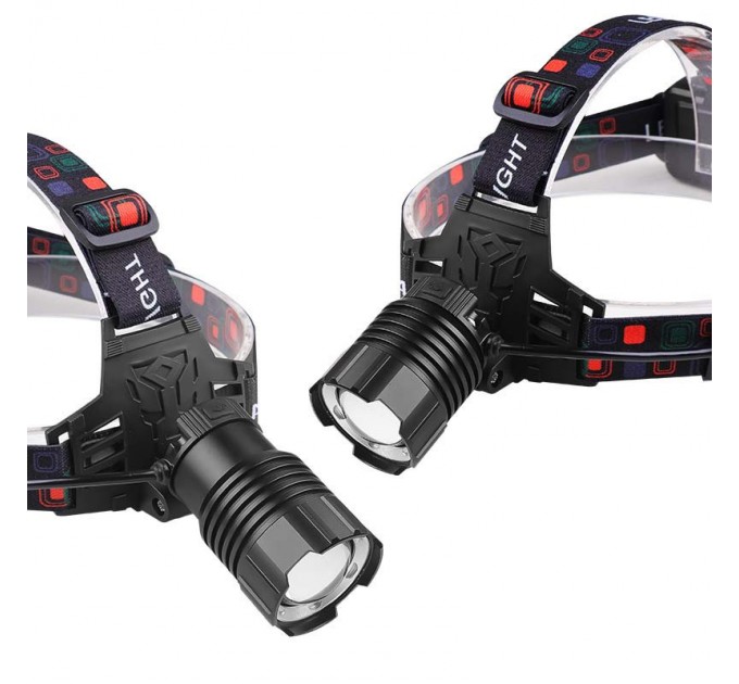 Фонарь налобный PLD-T116-PM30-TG, Power Bank, 3x18650, ЗУ Type-C, zoom, Box