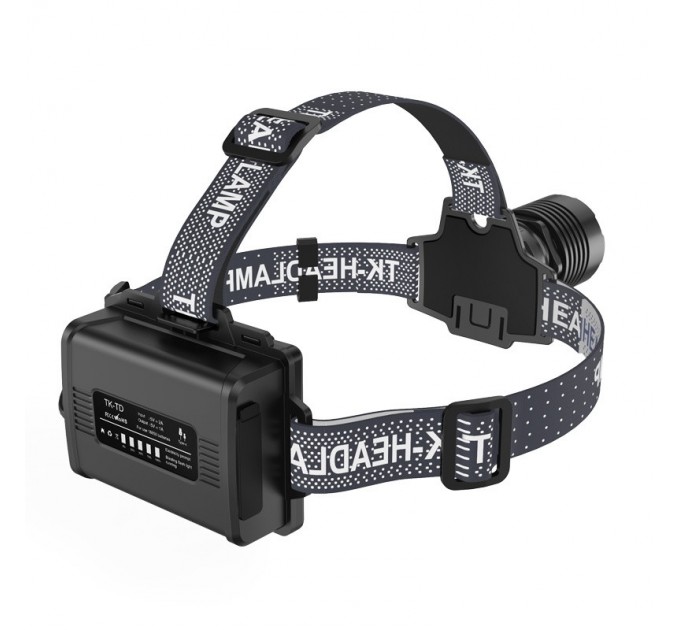 Фонарь налобный BL-TD-T28-TG, 3x18650, Power Bank, ЗУ Type-C, zoom, Box