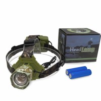 Фонарь налобный W328-TG, 2x18650, ЗУ Type-C, zoom, Box