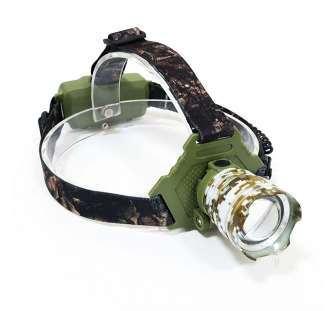 Фонарь налобный W328-TG, 2x18650, ЗУ Type-C, zoom, Box