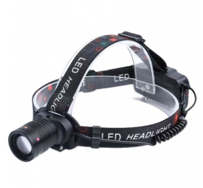 Фонарь налобный W528-TG, 2x18650, ЗУ Type-C, zoom, Box