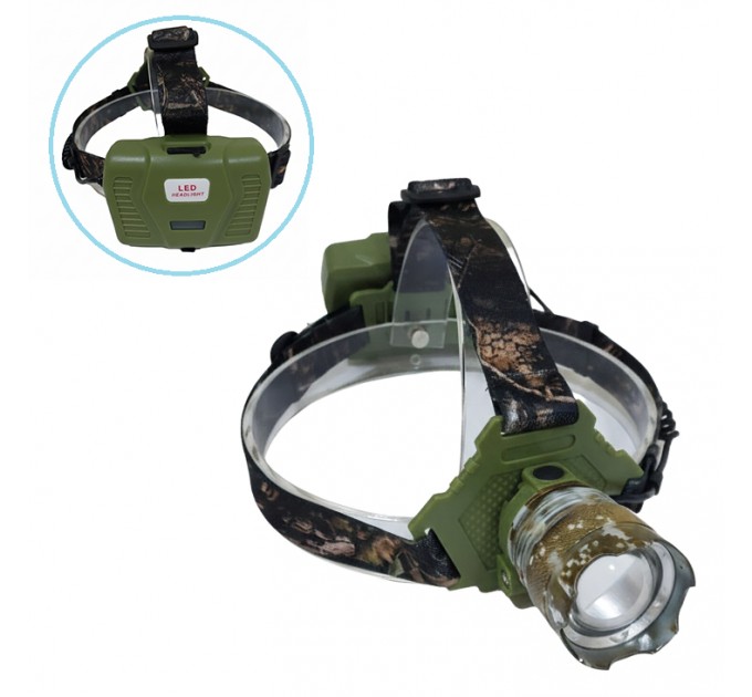 Фонарь налобный W328M-TG, Power Bank, 3x18650, ЗУ Type-C