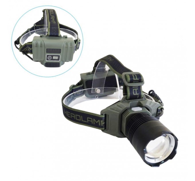 Фонарь налобный CT023-TG, Power Bank, 2x18650, ЗУ Type-C