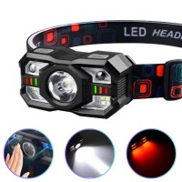 Фонарь налобный XS-09-LM+6SMD(WHITE+RED), Motion Sensor, Li-Ion аккум., ЗУ Type-C