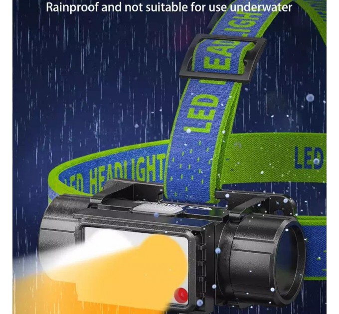 Фонарь налобный LG-07-LM(WHITE)+LM(YELLOW)+SMD(RED), Motion Sensor, Li-Ion аккум., ЗУ Type-C