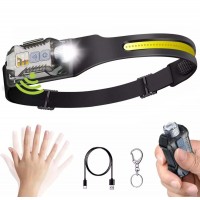 Фонарь налобный T-018-LM+COB, Li-Ion аккумулятор, ЗУ Type-C, магнит, Box