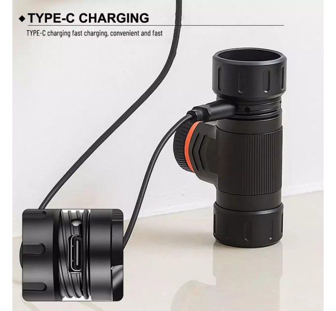 Фонарь налобный 5846-XPG, 1x16340, ЗУ Type-C, магнит, Box