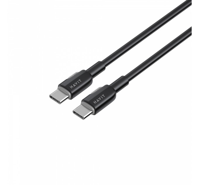 Кабель USB-C - USB-C HAVIT CB308C PD60W 3A 1м Black
