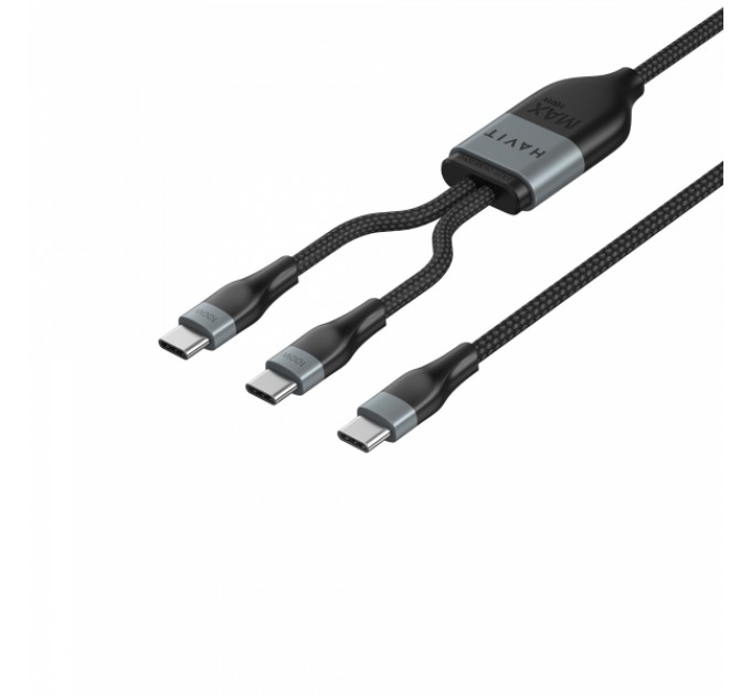 Кабель USB-C - USB-C + USB-C HAVIT HV-CB6325 PD100W 5A 1.2м