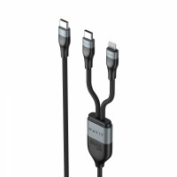 Кабель USB-C - USB-C + Lightning HAVIT HV-CB6326 PD100W 1.2м