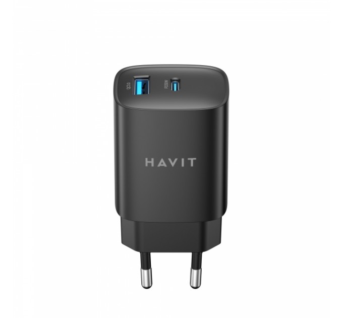 Зарядний пристрій HAVIT UC30 PRO GaN 30W USB-A+USB-C Black