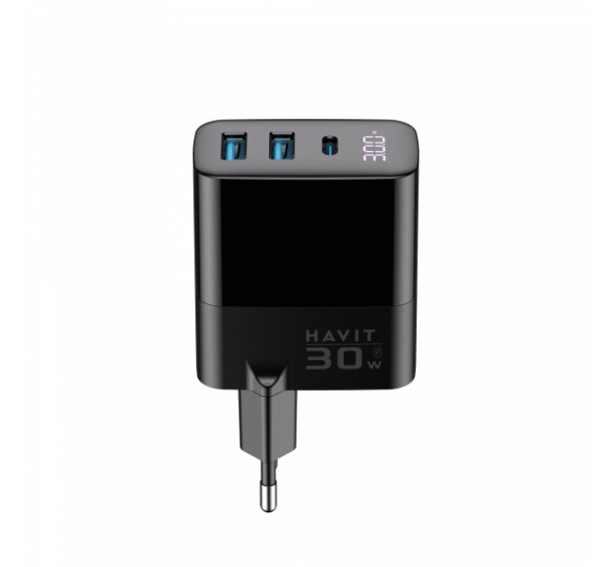 Зарядний пристрій HAVIT UCLE001 GaN 30W 2хUSB-A+USB-C
