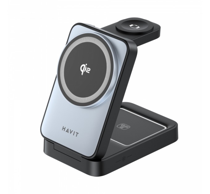 Настільна бездротова зарядка 3в1 HAVIT W3103 15W Gray