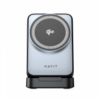 Настільна бездротова зарядка 3в1 HAVIT W3103 15W Gray
