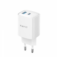Зарядний пристрій HAVIT UC30 PRO GaN 30W USB-A+USB-C White