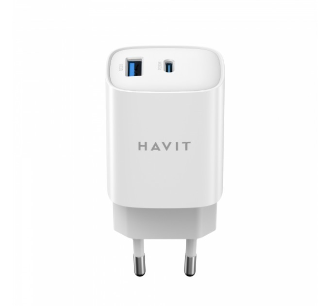Зарядний пристрій HAVIT UC30 PRO GaN 30W USB-A+USB-C White