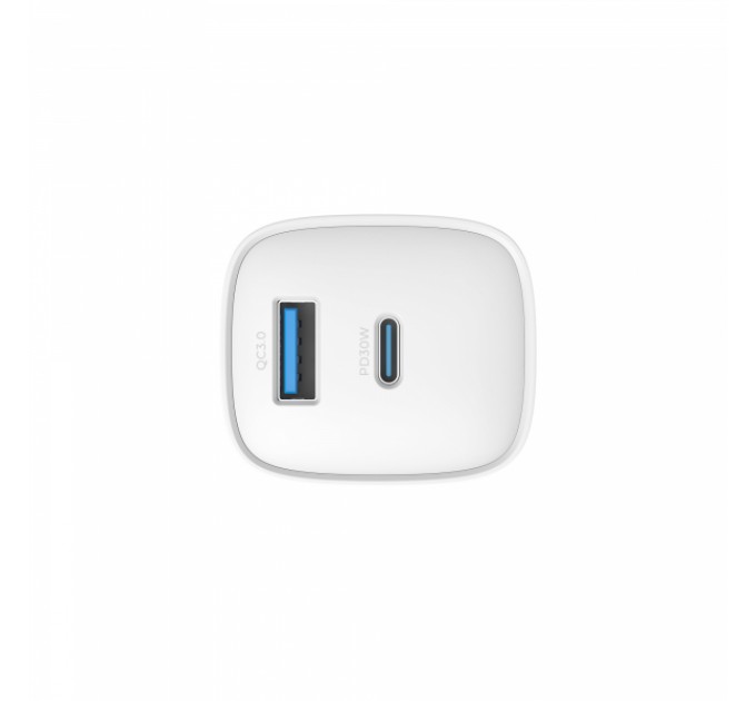 Зарядний пристрій HAVIT UC30 PRO GaN 30W USB-A+USB-C White