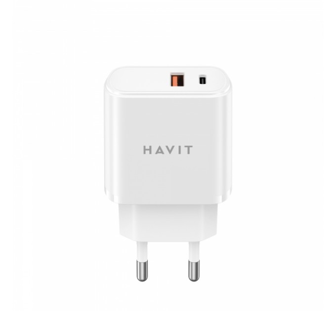 Зарядний пристрій HAVIT UCP019 20W USB-A+USB-C White