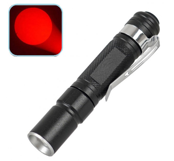 Фонарь 705-XPE(Red), 1хААА, 1 РЕЖИМ, zoom, зажим