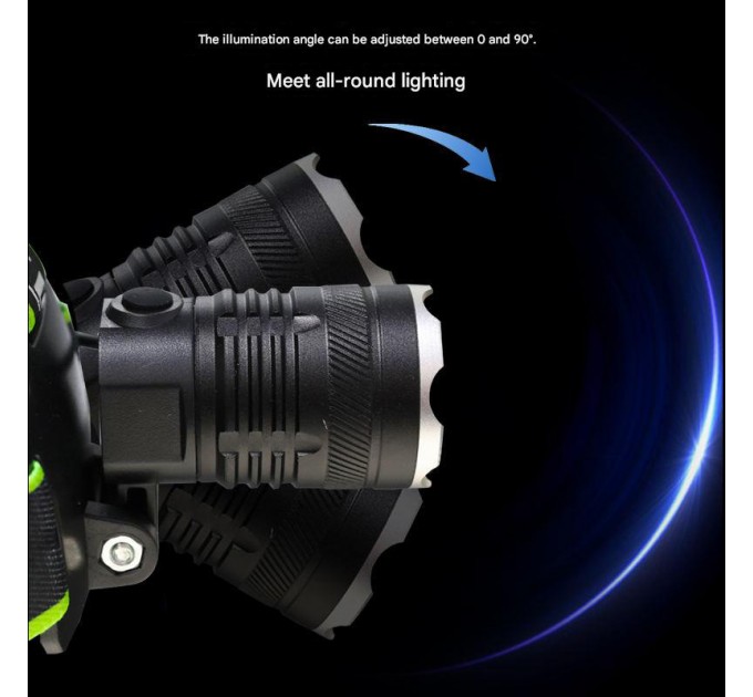 Фонарь налобный A42-GT, 2x18650, ЗУ Type-C, zoom