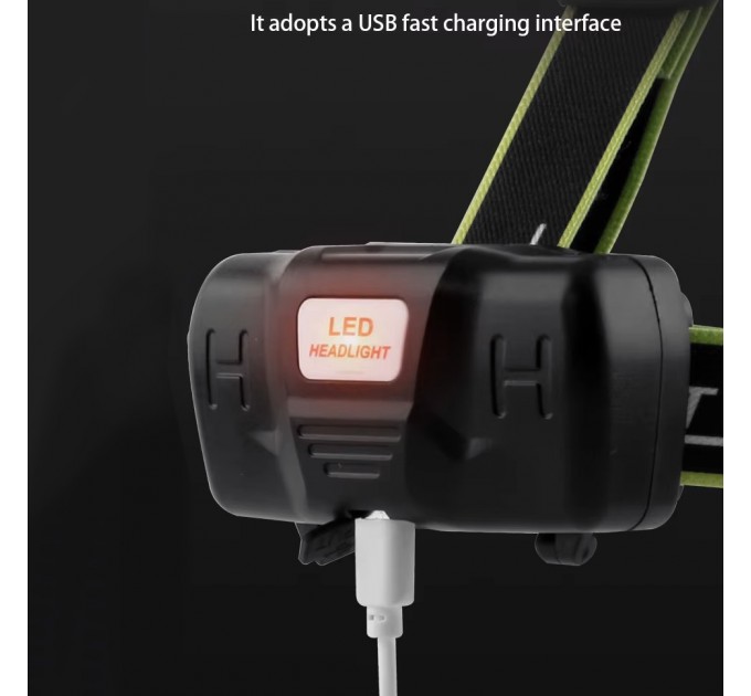 Фонарь налобный A44-GT, 2x18650, ЗУ Type-C, zoom