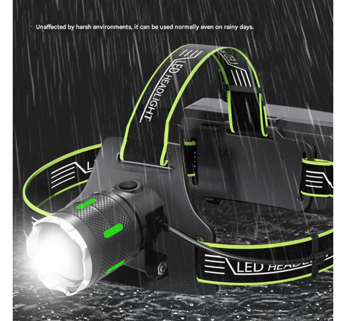 Фонарь налобный A44-GT, 2x18650, ЗУ Type-C, zoom