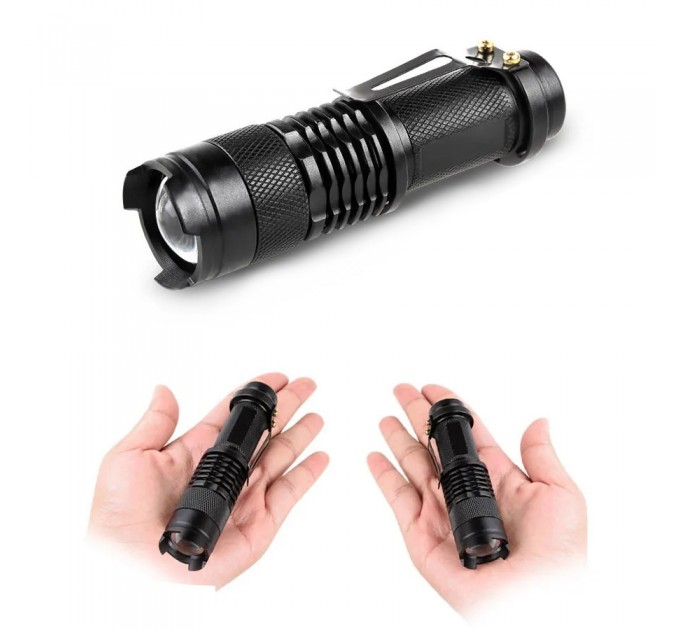 Фонарь K11-395UV, 1хАА/1x14500, 1 РЕЖИМ, zoom, зажим