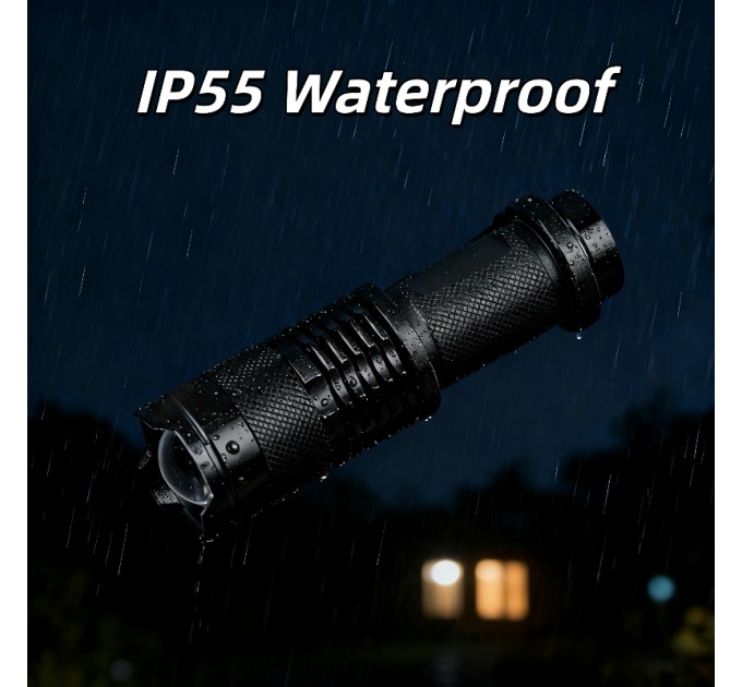 Фонарь K11-395UV, 1хАА/1x14500, 1 РЕЖИМ, zoom, зажим