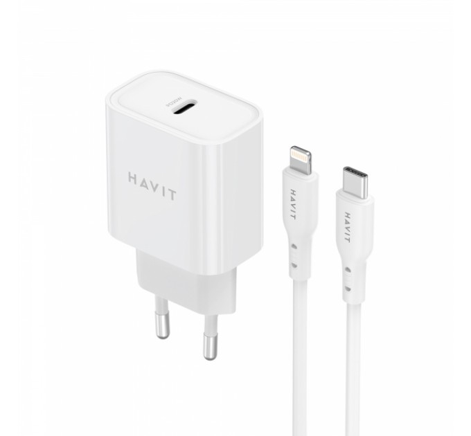 Зарядний пристрій HAVIT ST935 20W USB-C з кабелем USB-C - Lightning
