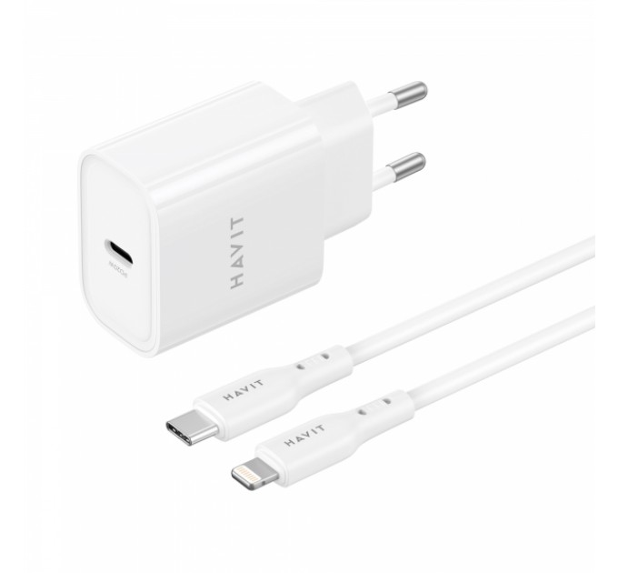 Зарядний пристрій HAVIT ST935 20W USB-C з кабелем USB-C - Lightning