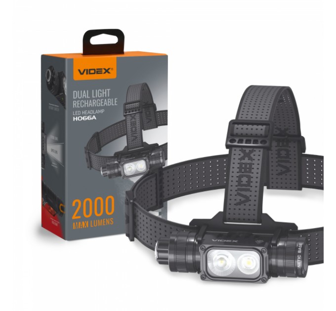 Налобний світлодіодний ліхтарик VIDEX VLF-H066A 2000Lm 5000K