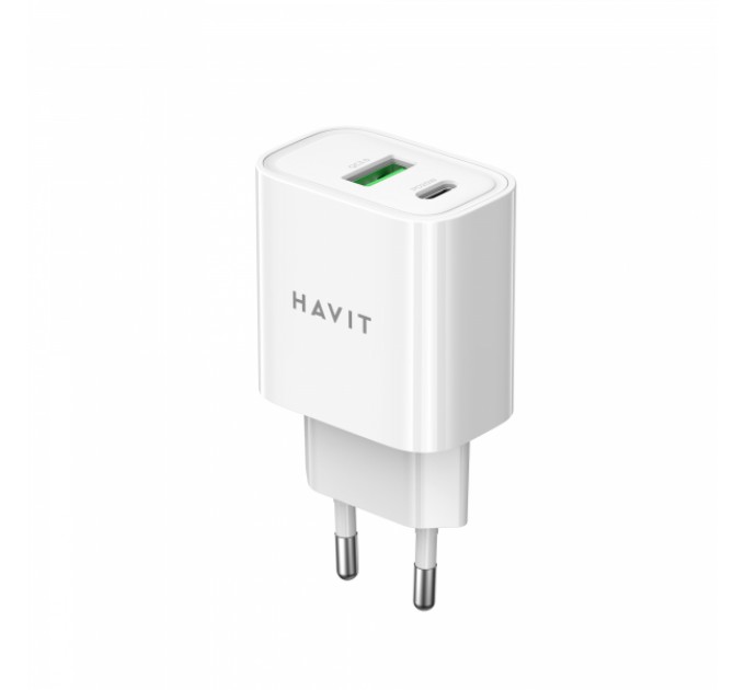 Зарядний пристрій HAVIT UC111 PRO 20W USB-A+USB-C White