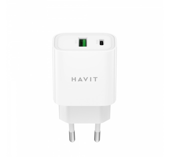 Зарядний пристрій HAVIT UC111 PRO 20W USB-A+USB-C White