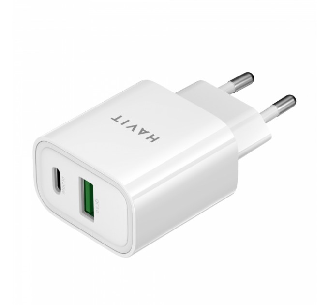 Зарядний пристрій HAVIT UC111 PRO 20W USB-A+USB-C White