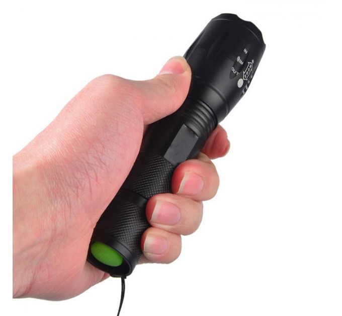 Фонарь 1831-2XPE(White+Red), 1x18650, ЗУ Type-C, zoom, Box