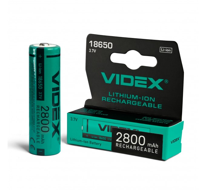 Акумулятор Videx літій-іонний 18650 (без захисту) 2800mAh