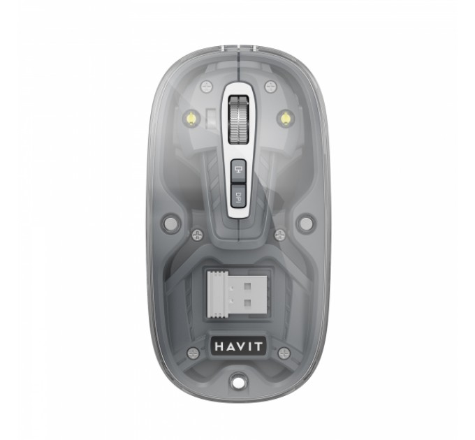 Бездротова миша дворежимна HAVIT MS62WB Pro Transparent Gray