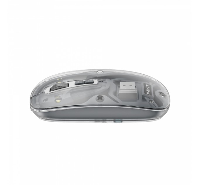 Бездротова миша дворежимна HAVIT MS62WB Pro Transparent Gray