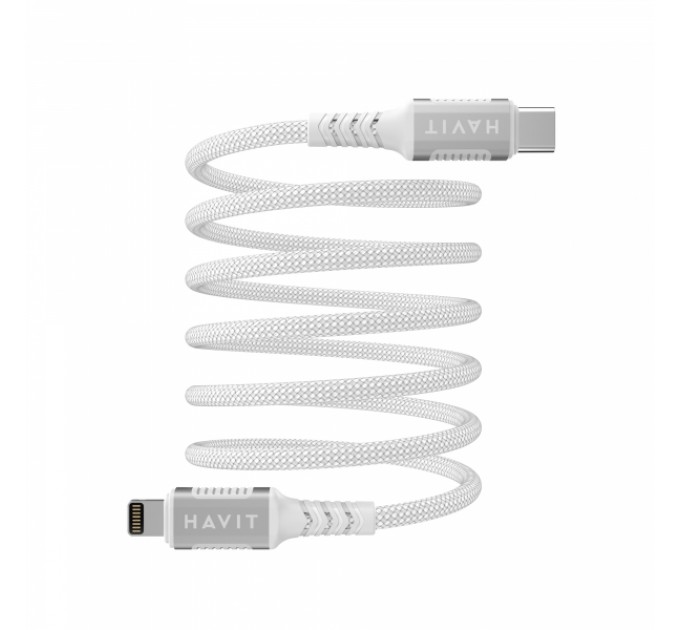 Кабель USB-C - Lightning HAVIT CB6298 PD30W 1м ( магнітний) White