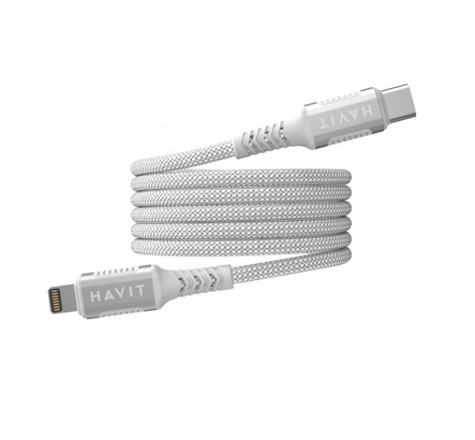 Кабель USB-C - Lightning HAVIT CB6298 PD30W 1м ( магнітний) White