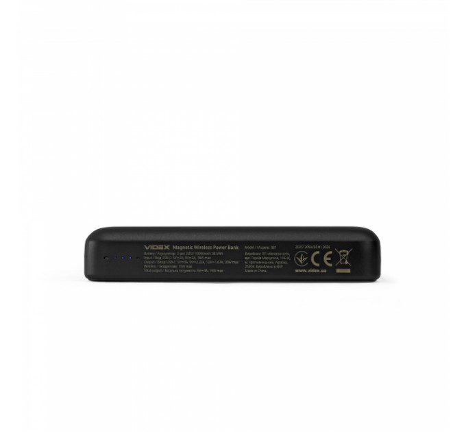 Повербанк з бездротовою зарядкою 10000mAh VIDEX VPB-331 PD20W Black