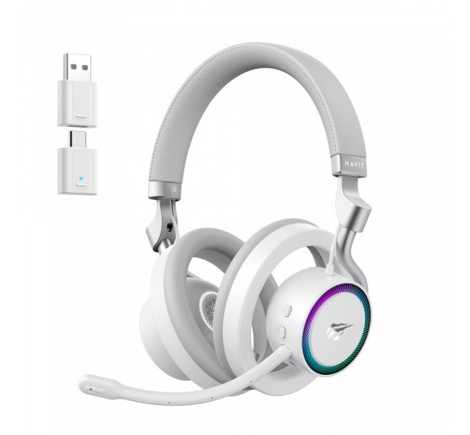 Бездротові ігрові навушники HAVIT Fuxi-H8 White + Gray