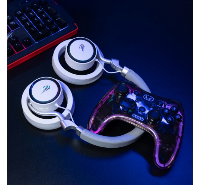 Бездротові ігрові навушники HAVIT Fuxi-H8 White + Gray