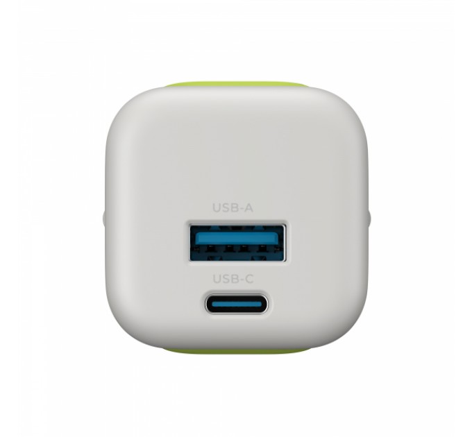 Зарядний пристрій HAVIT HV-UC230 GaN 33W USB-A+USB-C Gray/Green