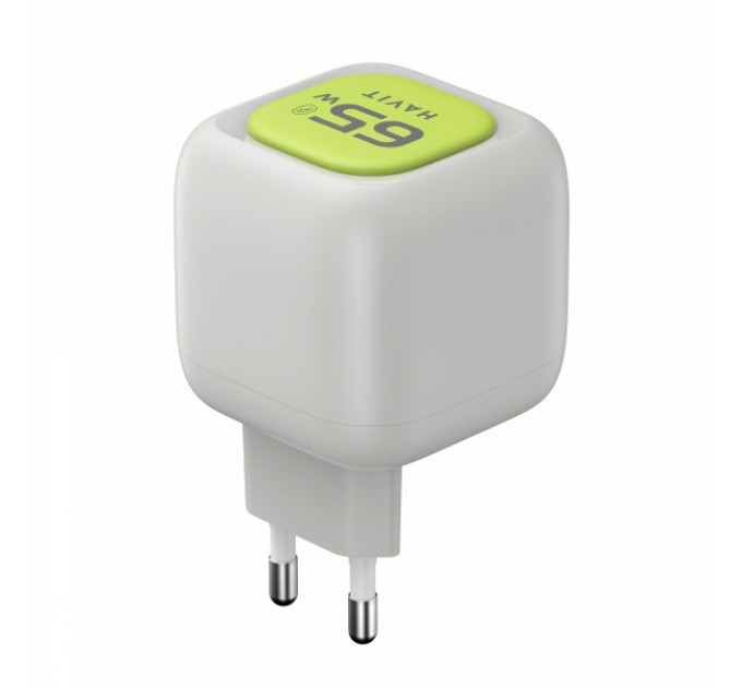 Зарядний пристрій HAVIT UC253 GaN 65W USB-A+USB-C +Кабель USB-C Gray/Green
