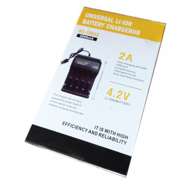 Зарядное устройство MS-5D84A, 4х10440/14500/16340/16650/14650/18350/18500/18650, 3.7V
