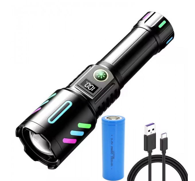 Фонарь NIGHT VISION FLUORESCENCE W514/1143-WHITE LASER LED PM10-TG, 1x26650, Power Bank, ЗУ Type-C, zoom