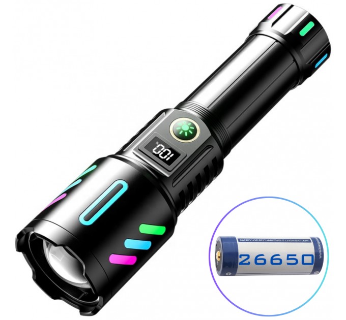 Фонарь NIGHT VISION FLUORESCENCE W514/1143-WHITE LASER LED PM10-TG, 1x26650, Power Bank, ЗУ Type-C, zoom